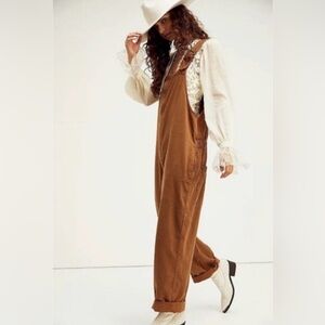 Free People We the Free Overalls Oversized Khaki Womens Large